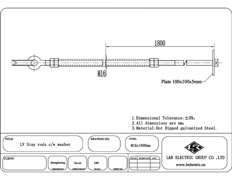 Hot-DIP Galvanized Guy Fitting Stay Rod Assembly Stay Base Plate