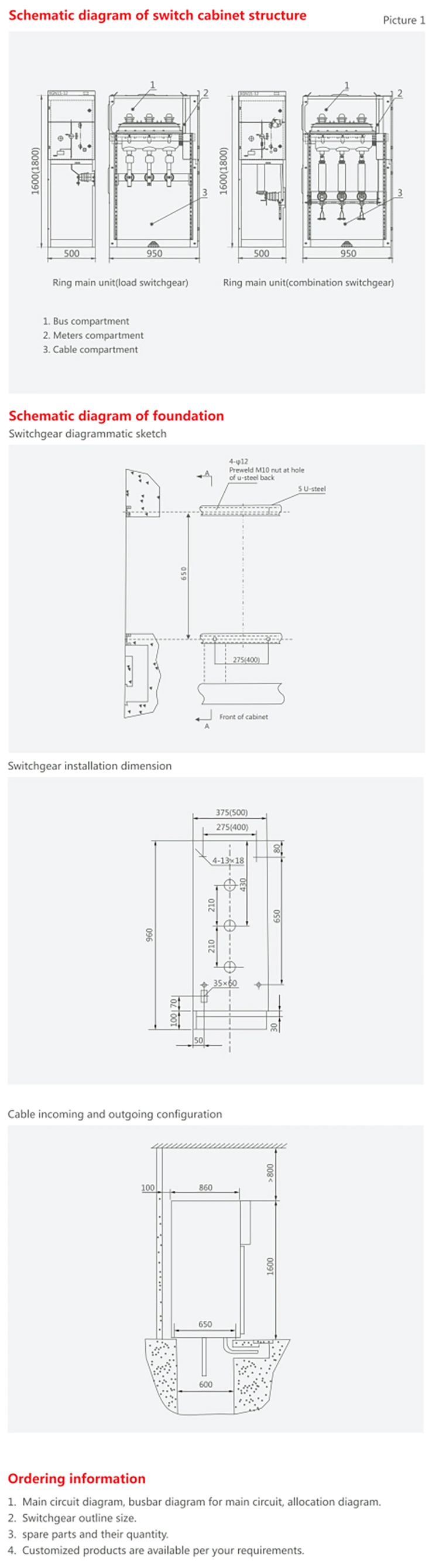 Medium Voltage Sf6 Load Switch IEC60420 Standard Stainless Steel Mv Switchgear with Good Service